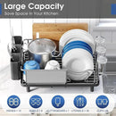 Stainless Steel Dish Drying Rack - Large Capcity 304 Grade Dish Drainer for Kitchen Counter with Drain Board, Utensil Holder & Detachable Cup Shelf, Rustproof Multifunctional Organizer by CozyNest Decor