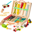 KIDWILL Tool Kit for Kids, 36-Piece Wooden Toddler Tools Set Includes Tool Box, Montessori Educational Stem Construction Toys for 2 3 4 5 6 Year Old Boys Girls, Best Birthday Gift for Kids by TinyTreasures Baby Boutique