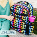 Wildkin ECO rPET 17-inch Large Backpack – Sustainable, Padded, Adjustable – Rainbow Hearts by TinyTreasures Baby Boutique