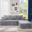 Hobestluk Modular Sectional Sofa Couches 108" L-Shape Couch 3 Seat Modular Sofa Memory Foam Sectional Couches for Living Room, Boneless Couch with Oversized Chaise (Light Grey, Right Facing) by CozyNest Decor