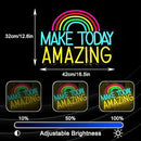 Make Today Amazing Neon Sign Wall Decor Dimmable Rainbow Neon Light USB Powered Motivational Word Led Light Sign for Bedroom Classroom Cafe Bar Birthday Party Wedding by CozyNest Decor