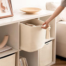 joybest Cube Storage Bins Set of 4, 13inch Cube Baskets Organizer for Nursery, Square Cotton Rope Baskets for Shelves Organizing, Kids Toy, Closet Storage, Beige by TinyTreasures Baby Boutique