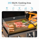 GREEN PARTY 2 Burner BBQ Propane Gas Griddle with Collapsible Stand, 18 Inch Portable Griddle with Side Table & 253 Sq. In. Cooking Area, Flat Top Gas Grill for Outdoor Cooking Garden Patio Backyard by GreenHaven Gardens