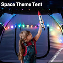 Portable Hexagon Kids Play Tent with LED Strip Lights Indoor Children Play House Easy Set-up Space Dream Tent for Night.4-5 Person Large Tents & Birthday Gifts by TinyTreasures Baby Boutique
