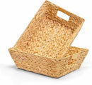 Set of 2 Snack Baskets, Wicker Snack Basket Organizer for Office, Small Wicker Baskets with Handles, (2 Medium Basket) by CozyNest Decor