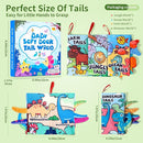 4 Pack Baby Books 0-6 Months, 4PCS Crinkle Books for Babies, Touch and Feel Sensory Books for Babies, Infant Toys 0-6 Months, Soft Fabric Toy Shower Gift, Baby Crinkle Book - 4 Pack Blue by TinyTreasures Baby Boutique