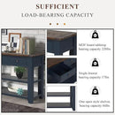 Solid Wood Console Table Sofa Table with Storage Drawers and Bottom Shelf Entryway Table for Entry Hallway Foyer Sofa Couch Table Fully Assembled (48.8" Blue) by CozyNest Decor