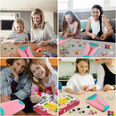 Arts and Crafts for Kids Ages 8-12,Friendship Bracelet Making Kit for Girl,Kids Jewelry Making Kit with 28 Pre-Cut Threads,Christmas Birthday Gifts for Ages 6 7 8 9 10 11 12 Year Old Pink/Cyan by TinyTreasures Baby Boutique