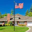 20FT Sectional Super Thick Flag Pole Kit, Heavy Duty 13 Gauge Aluminum in Ground Flagpole with 3x5 American Flag for Residential or Commercial, Black by GreenHaven Gardens