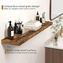 Floating Shelves - 10.23 Inch Deep Wall Shelf for Decor & Storage - Wall Mounted Display Shelving with Invisible Heavy-Duty Metal Bracket - 48" W x 10.23" D x 1.8" H - Set of 1 - Rustic Brown by CozyNest Decor