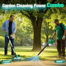KIMO 20V Weed Wacker and Blower Combo w/2 x 2.0Ah Battery & Charger, 12 Inch String Trimmer w/10Pcs Cutting Lines, 4-in-1 Leaf Blower Cordless w/Vacuum, 3 Nozzles & 20" Extended Tube for Yard, Garden by GreenHaven Gardens