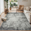Area Rug 9x12 Washable Rugs: Abstract Large Living Room Rugs with Non-Slip Backing, Stain Resistant Indoor Floor Carpet for Bedroom Dining Room Table Nursery Hallway Home Office-Black/Gray by TinyTreasures Baby Boutique