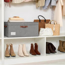 GRANNY SAYS Large Storage Bins With Lids, Decorative Boxes, Fabric Containers With Double-Open Lid and Divider, Collapsible Clothes Organizers, 63L Linen for Closet, Dark Gray by CozyNest Decor