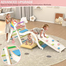 Pikler Triangle Set with Cushion, 9 in 1 Toddler Climbing Toys Indoor, Montessori Foldable Wooden Climbing Toys for Toddlers 1-3 Inside，Pikler Triangle Set Jungle Gyms Playground for Children by TinyTreasures Baby Boutique