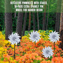 Hausse 10 Pack Reflective Pinwheels with Stakes (Assembly Required), Extra Sparkly Pin Wheel for Garden Decor, Bird Repellent Devices Deterrent to Scare Birds Away from Yard Patio Farm by CozyNest Decor