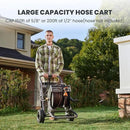 Giraffe Tools Garden Hose Reel Cart with Wheels, Heavy Duty Metal Water Hose Reel Cart, 200 ft of 1/2 Capacity, Mobile Hose Reel Cart for Outside by GreenHaven Gardens