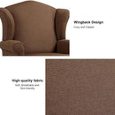 Accent Chair, High Back Upholstered Armchair with High Resilience Sponge & Wood Legs, Mid-Century Modern Comfy Single Sofa Reading Chairs for Living Room, Bedroom (Brown, Set of 1) by CozyNest Decor