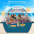 COMMOUDS Beach Tent Sun Shade for 3/4-5/6-7/8-10 Person, UPF 50+ Beach Sun Shelter Canopy Tent, Lightweight, Easy Set Up and Carry by TinyTreasures Baby Boutique