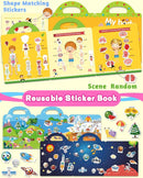 Reusable Sticker Book for Toddlers 2-4 Years, Stickers for Kids, Toddler Sticker Book Ages 1-3, Toddler Craft Activities, Toddlers Travel Toys Ages 2+ Boy Girl Birthday Gifts by TinyTreasures Baby Boutique