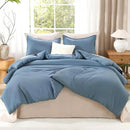 Litanika King Comforter Set Grayish Blue, 3 Pieces Lightweight Solid Bedding Comforter Set, All Season Fluffy Bed Set (104x90In Comforter & 2 Pillowcases) by CozyNest Decor