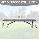 96" L Outdoor Metal Benches, Heavy Duty Garden Park Bench for Outside, Porch Chair Sports Backless Commercial Benches Mesh Bench for Shopping Mall, Store, Lawn, Park, Patio, Deck, Garden by GreenHaven Gardens