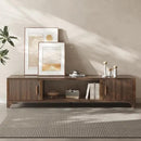Mid Century Modern TV Stand for 55/65 Inches Television Console with Fluted Doors and Storage Entertainment Center for Living Room and Bedroom Dark Brown by CozyNest Decor