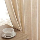 Joydeco Linen Curtains 84 Inch Length 2 Panel Sets,Light Filtering Curtains for Bedroom 52 Inch Wide Living Room Drapes with Back Tabs & Rod Pockets (W52 x L84 Inch, Ecru) by CozyNest Decor