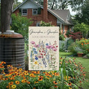 Grandma's Garden Flag Welcome Sign Love Grows Here Flag Gift Flower Decoration Small Double Sided Burlap art Stained Glass Style Garden Flags 12 x 18 Inch for Outside by GreenHaven Gardens