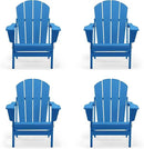 Westin Outdoors Laguna WO Home Furniture Adirondack Chair 4 PC Set Classic Outdoor Patio Folding Chair for Bon Fire Pit Lawn Backyard Beach Plastic Weather-Resistant (Pacific Blue) by GreenHaven Gardens