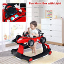 HONEY JOY 4-in-1 Baby Walker, Activity Push Walker w/3 Adjustable Heights, Smooth Wheels w/Adjustable Speed, Padded Seat, Music & Light, Foldable Car Walker for Baby Boys Girls Age 6 Months+ (Red) by TinyTreasures Baby Boutique
