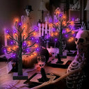 [Timer] 2 Pack 24 Inch Black Halloween Tree with Orange Purple Lights, USB/Battery Operated Light Up Halloween Table Decorations, Spooky Halloween Decorations Indoor Home Mantle Room Party Decor by CozyNest Decor
