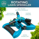 Joeys Sprinkler for Yard, Rotating Garden Sprinkler for Large Area Coverage, Lawn and Yard Sprinklers (Blue) by GreenHaven Gardens