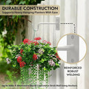 RTZEN Plant Hangers Outdoor or Indoor - Wrought Iron Metal Hanger Indoor Hook - Heavy Duty Wall Bracket Hooks for Hanging Plants Baskets Lanterns Wind Chimes - 2 Pack (White Shepherds Hooks) by GreenHaven Gardens
