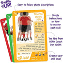 Shuffle Up Soccer Card Games - 70+ Fun & Active Skills Cards for Kids, Fitness Cards Develop Fundamentals, Stamina & Strength, Easy to Play for Kids | Multiple Skills Level Card Include 2 Dices by TinyTreasures Baby Boutique