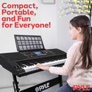 Pyle 61-Key Digital Karaoke Keyboard Piano – Portable Electronic Music Keyboard with Stand, Stool, Mic Input, Stereo Speakers, Record & Playback, Teaching Functions & Case Bag by TinyTreasures Baby Boutique