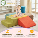 jela Foam Blocks 6Pcs Soft Play Equipment Luxury Miss Fabric, Toddler Climbing Toys Indoor Soft Play Climbing for Toddlers, Lightweight Climbing Blocks for Babies, Kids, Climb and Crawl Foam Playset by TinyTreasures Baby Boutique