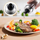 Mlici Oil and Vinegar Dispenser Set of 6 Bottles, Stainless Steel Salt Pepper Holder with 360° Rotating Holder, Cruet Soy Sauce - Premium Glass Condiment for Kitchen, Tabletop, Kitchen Containers by CozyNest Decor