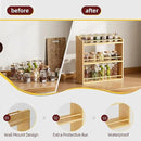 Spice Rack Wall Mounted, Spice Organizer for Counter, Bamboo Spice Storage Holder for Kitchen Cabinet, Pantry (Spice Jars Not Included, Natural) by CozyNest Decor