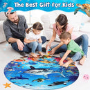 Underwater Ocean Floor Puzzle for Kids Ages 4-6, Shark Toys for Boys Girls, 70 Pieces Large Jigsaw Shark Puzzles for Kids Ages 3-8, Educational Ocean Animals Toys for Birthday Christmas by TinyTreasures Baby Boutique