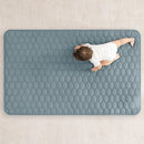 Comfy Cubs Rectangle Kids Play Mat - Small 36 x 60 inches Soft Quilted Baby Floor Mat with Non-Slip Bottom - Plush Design for Toddlers' Playtime and Relaxation - Comfortable and Durable - Pacific Blue by TinyTreasures Baby Boutique