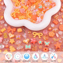 Assorted 170-230PCS Orange Acrylic Beads for Bracelet Making, Flower Bow Butterfly Candy GummyBear Aesthetic Bracelet Charms,Cute Beads for Jewelry Making DIY Necklace Keychain Phone Charm by TinyTreasures Baby Boutique