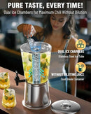 WantJoin Beverage Dispenser With Stand, Drink Dispenser for Party, Stainless Steel Water Dispenser with Ice Core, Spigot, Drink Jar Jug For Home Parties Lemonade, Clear Acrylic, 2-GALLONS 8 Liters by CozyNest Decor