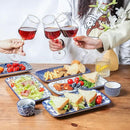 Selamica Ceramic Serving Platters, 12 Inch Serving Trays for Party Entertaining, Large Rectangular Serving Plates for Food, Set of 6, Vintage Blue by CozyNest Decor