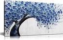 Large Wall Art for Living Room Bedroom Home Office Blue Tree of Life Wall Art Floral Picture Framed Wall Decor Modern Canvas Prints 20x40 In by CozyNest Decor