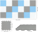 qqpp EVA Rubber 18 Tiles Interlocking Puzzle Foam Floor Mats - Baby Play Mat for Playing | Exercise Mat for Home Workout. White, Blue, Gray. QC-AGLb18N by TinyTreasures Baby Boutique