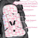 Infant Car Seat Insert, Soft Baby Car Seat Head & Body Support for Girl Boy, Reversible Newborn Preemie Carseat Insert Cushion with 3 Straps Pads, Fits Car Seat, Stroller, Swing, Bouncer, Pink Bow by TinyTreasures Baby Boutique