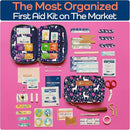 KeepGoing Travel First Aid Kit for Kids – 130 Pc. for Car, Home, Purse, Diaper Bag & Backpack with Latex-Free Bandages - Mini First Aid Kit Travel Size TSA-Approved by TinyTreasures Baby Boutique