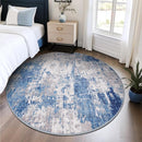 Washable Area Rugs 6ft Non-Slip Modern Abstract Soft for Living Room Entryway Bedroom Nursery, Print Pattern, Blue Grey Navy Gray by TinyTreasures Baby Boutique