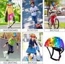 Adjustable Color Gradient Skateboard Helmet for 3-5-8-14+Ages【Toddler Kids Youth Adult】 Girls Boys Woman.Bike Helmet for Multi-Sports Cycling Bicycle Scooter Inline Roller Skate Rollerblading by TinyTreasures Baby Boutique