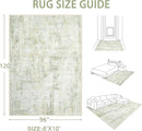 Area Rugs 8x10 Living Room: Washable Rug Modern Abstract Large Rugs Soft Non Slip Neutral Rug Stain Resistant Indoor Carpet for Bedroom Kitchen Dining Room Home Office Rugs(Green Brown,8'x10') by TinyTreasures Baby Boutique